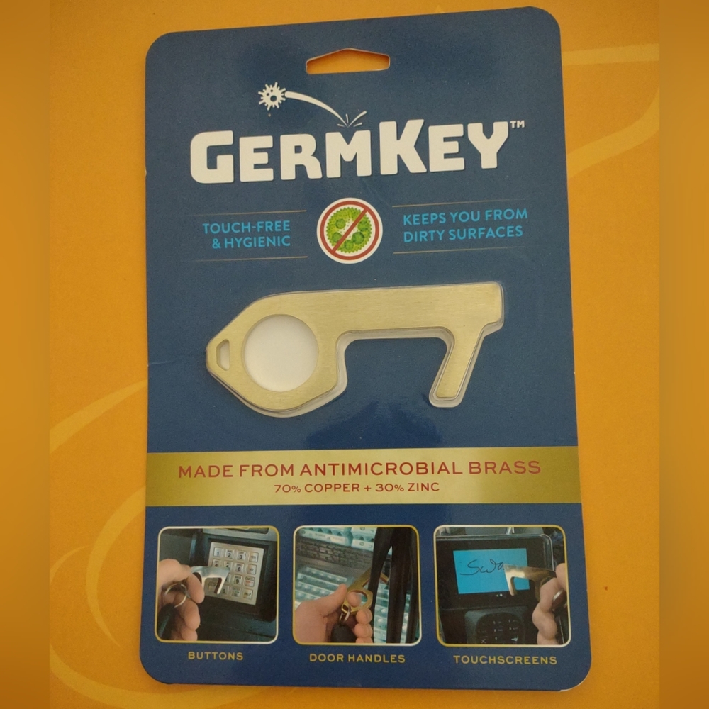 GermKey Brass No Touch Hand Tool Antimicrobial Copper New In Package
